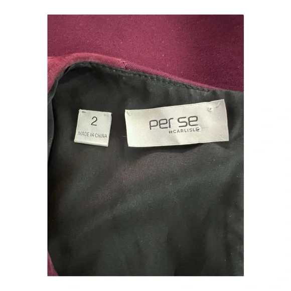 π EUC PER SE Deep Plum Suede & Stretch Long Sleeve Dress | Size 2 - Picture 6 of 8